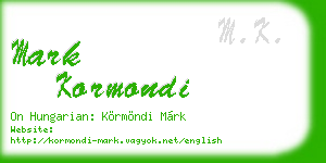 mark kormondi business card